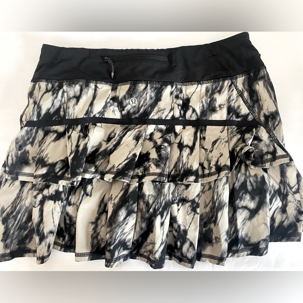 Lululemon Run Pace Setter Skirt Great Granite Black Mojave Tan Black Size 6